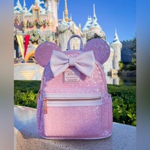 Loungefly Disney Minnie Mouse Cotton Candy Sequin Mini Backpack